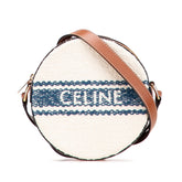 セリーヌ ラウンド 斜め掛け ショルダーバッグ ブラウン ベージュ ネイビー キャンバス レザー レディース CELINE 【中古】